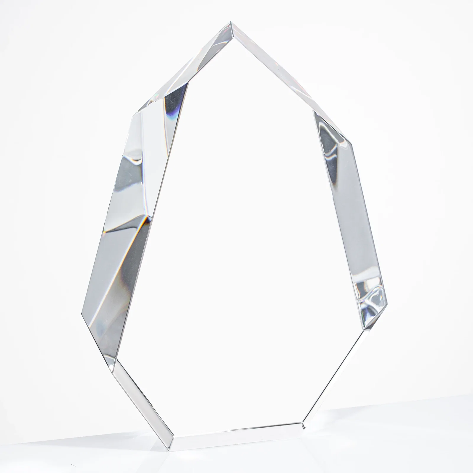 Promotional Interchanging-Bevel Optical Crystal Award With Sapphire Base, awards for safety achievement programs