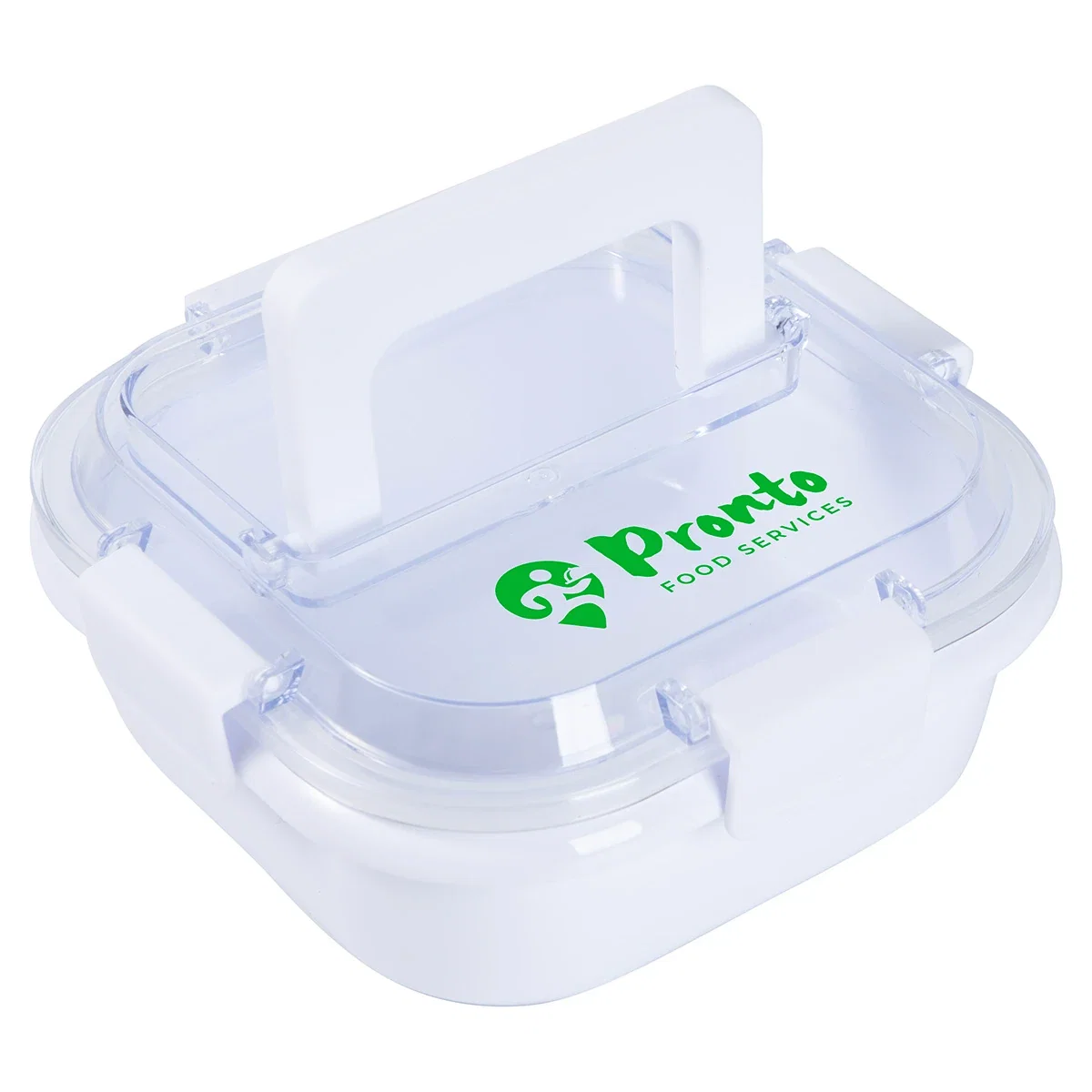 Close-up of the custom Nosh lunch box's logo imprint area