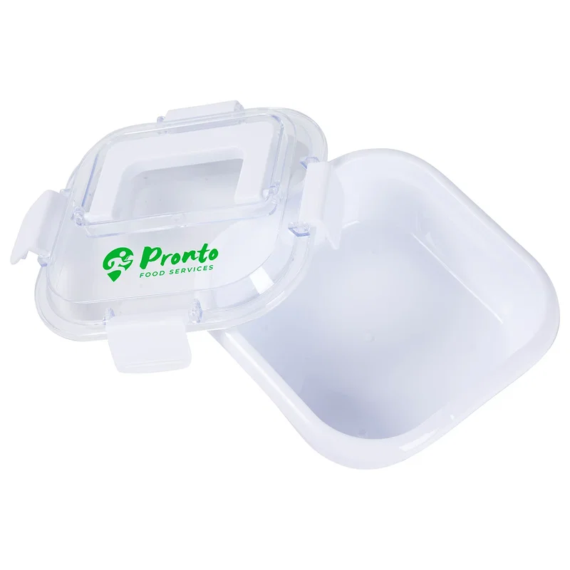 Angled view of the promotional Nosh recycled lunch box
