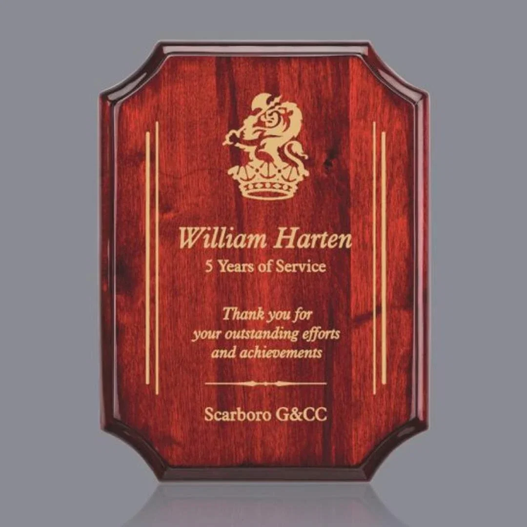 Notched-Border Rosewood Plaque with Included Colorfill — view 6