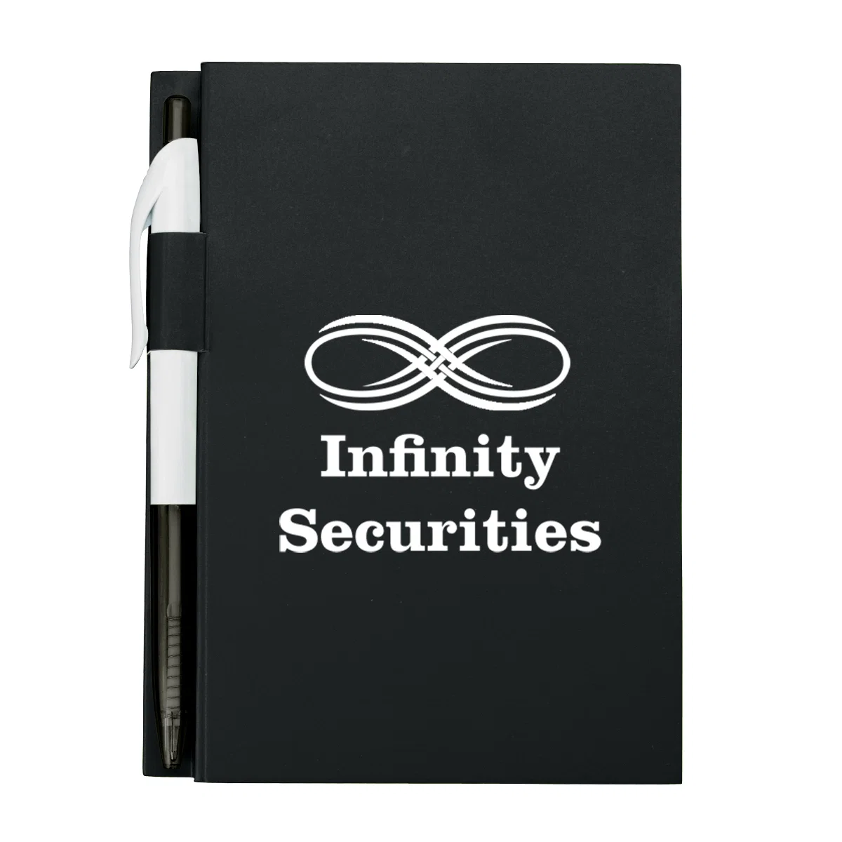 Cover closed with the writing instrument clipped in place