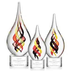 Glass and Starfire Crystal Helix Award on Optical or Ebony Base