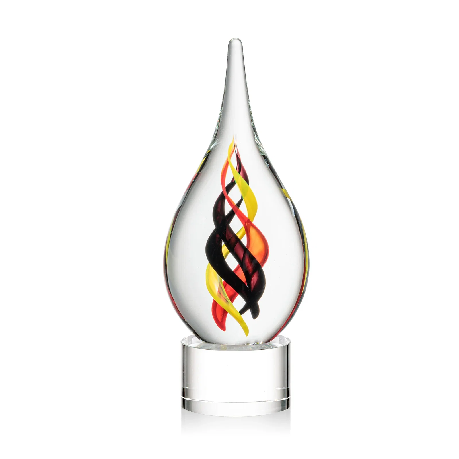 Custom Glass and Starfire Crystal Helix Award on Optical or Ebony Base for volunteer appreciation
