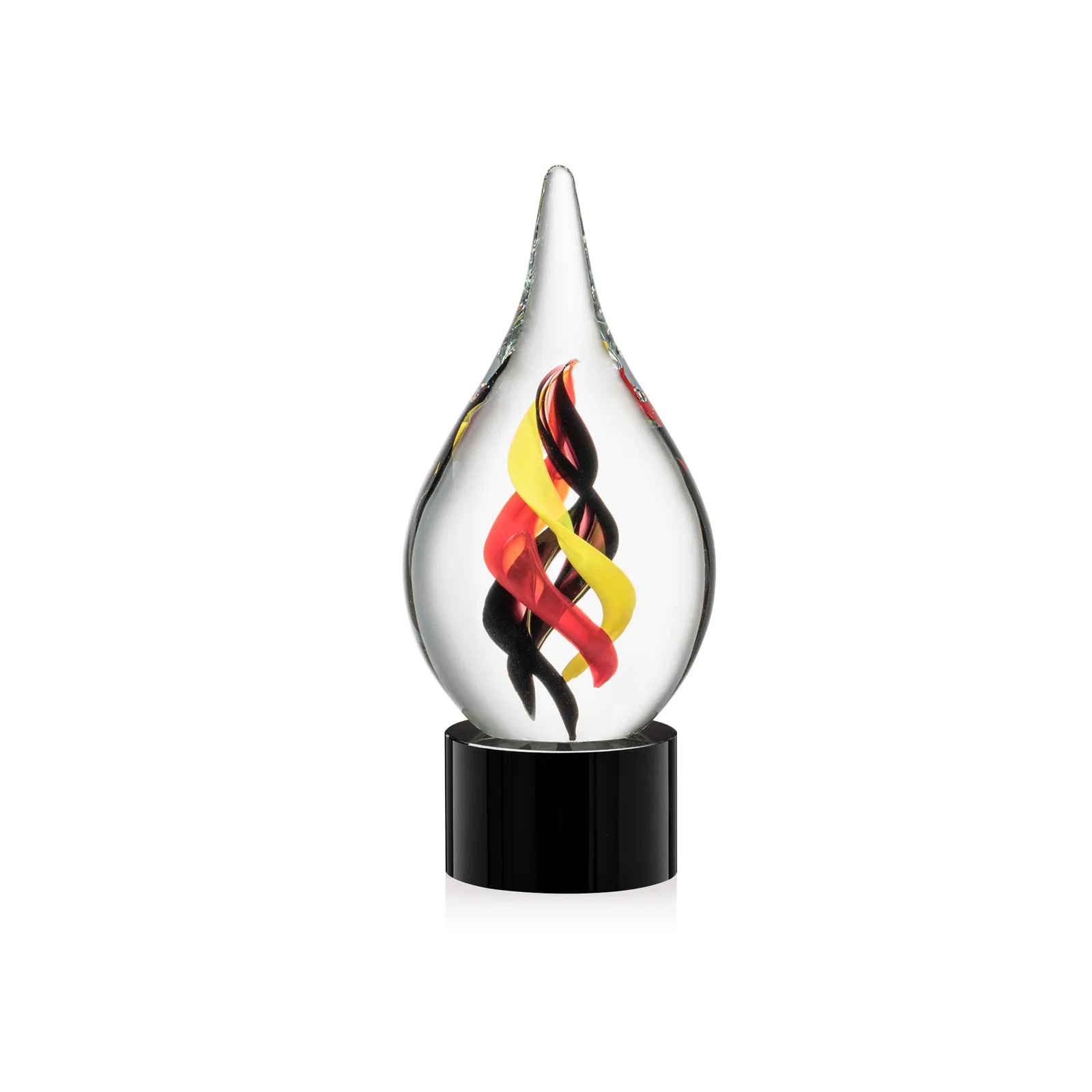 Custom Glass and Starfire Crystal Helix Award on Optical or Ebony Base for company anniversary events