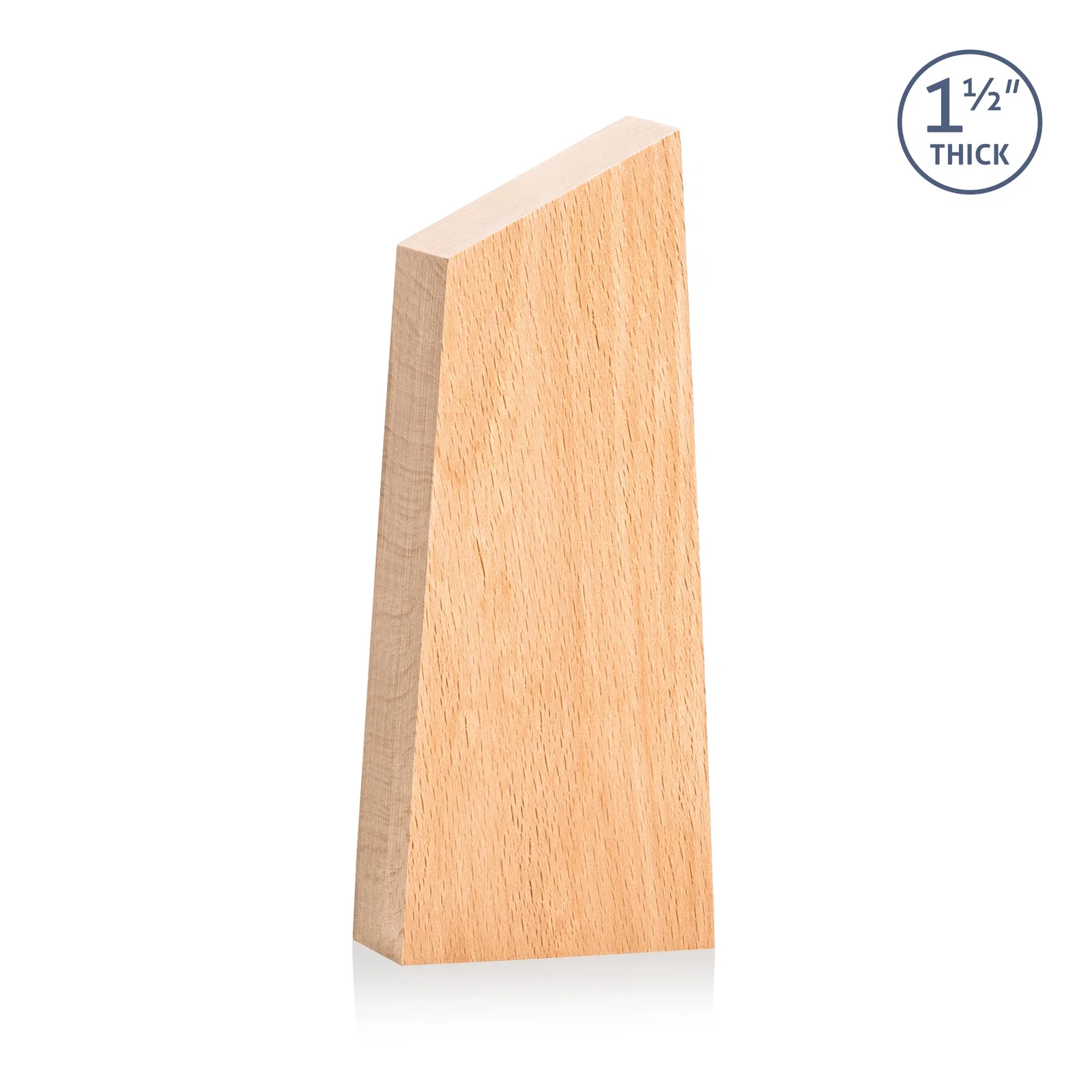 Personalized Thick Freestanding Beechwood Award with Slanted Peak Top for team milestone celebrations