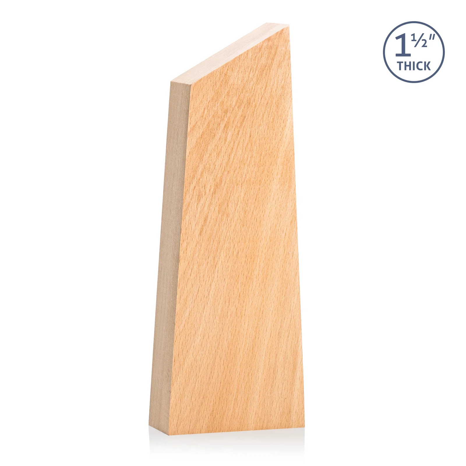 Personalized Thick Freestanding Beechwood Award with Slanted Peak Top for donor appreciation