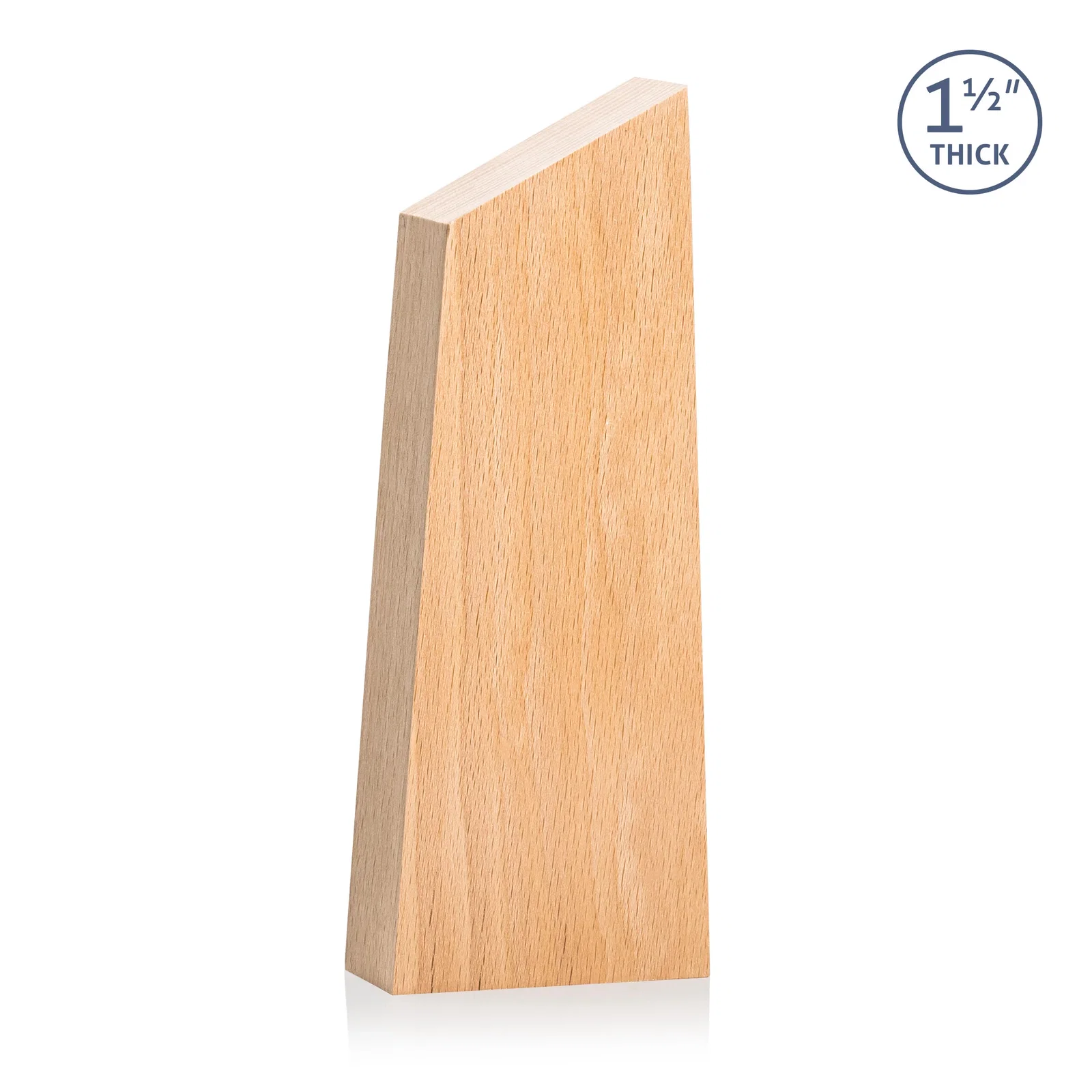 Personalized Thick Freestanding Beechwood Award with Slanted Peak Top for graduation ceremonies
