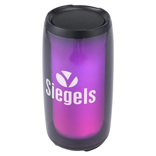 Nova promotional logo Bluetooth speaker side view showing the controls