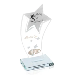 Aluminum Shooting Star Award on Aquashaped Starfire Crystal
