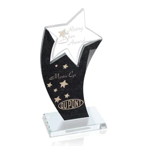 Starfire Crystal Shooting Star Award on Black Granite