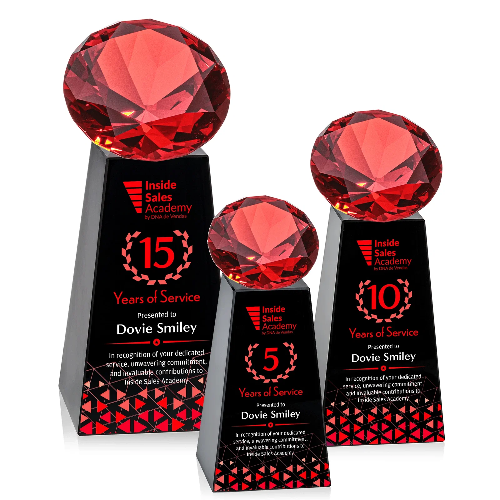 Custom Optical Crystal Gemstone Award with Ten Accent Color Choices, with your logo for safety achievement programs
