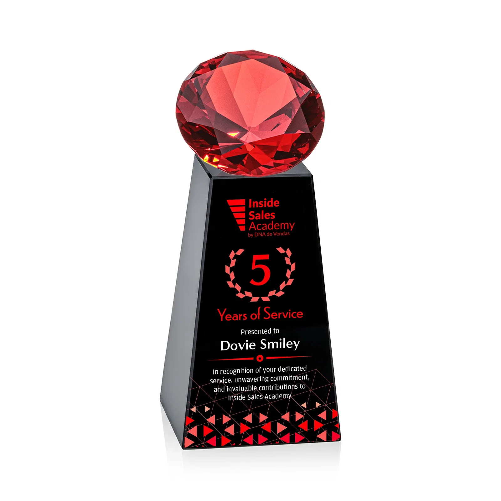 Custom Optical Crystal Gemstone Award with Ten Accent Color Choices, with your logo for volunteer appreciation