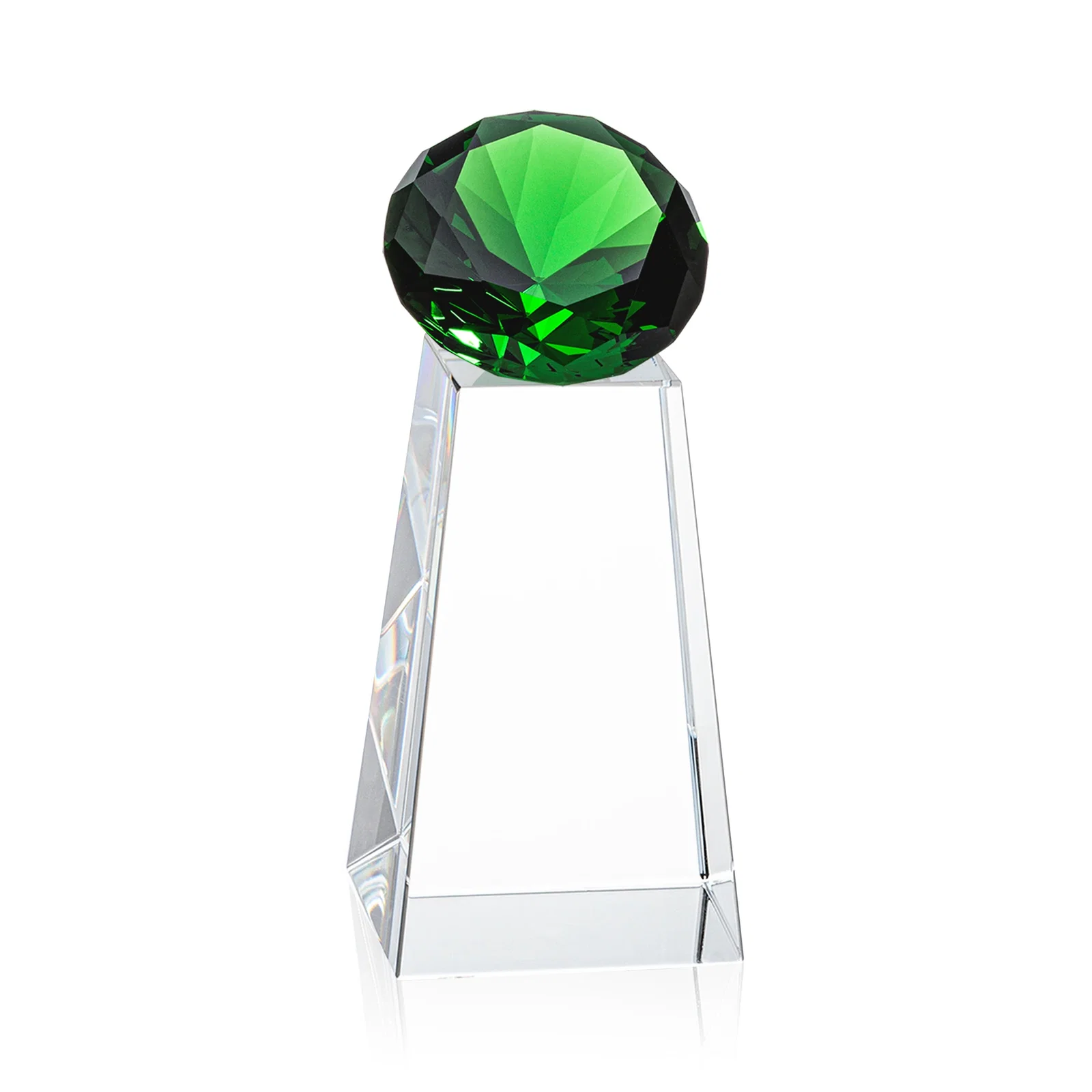 Promotional Optical Crystal Gemstone Award with Ten Accent Color Choices, with your logo for employee recognition