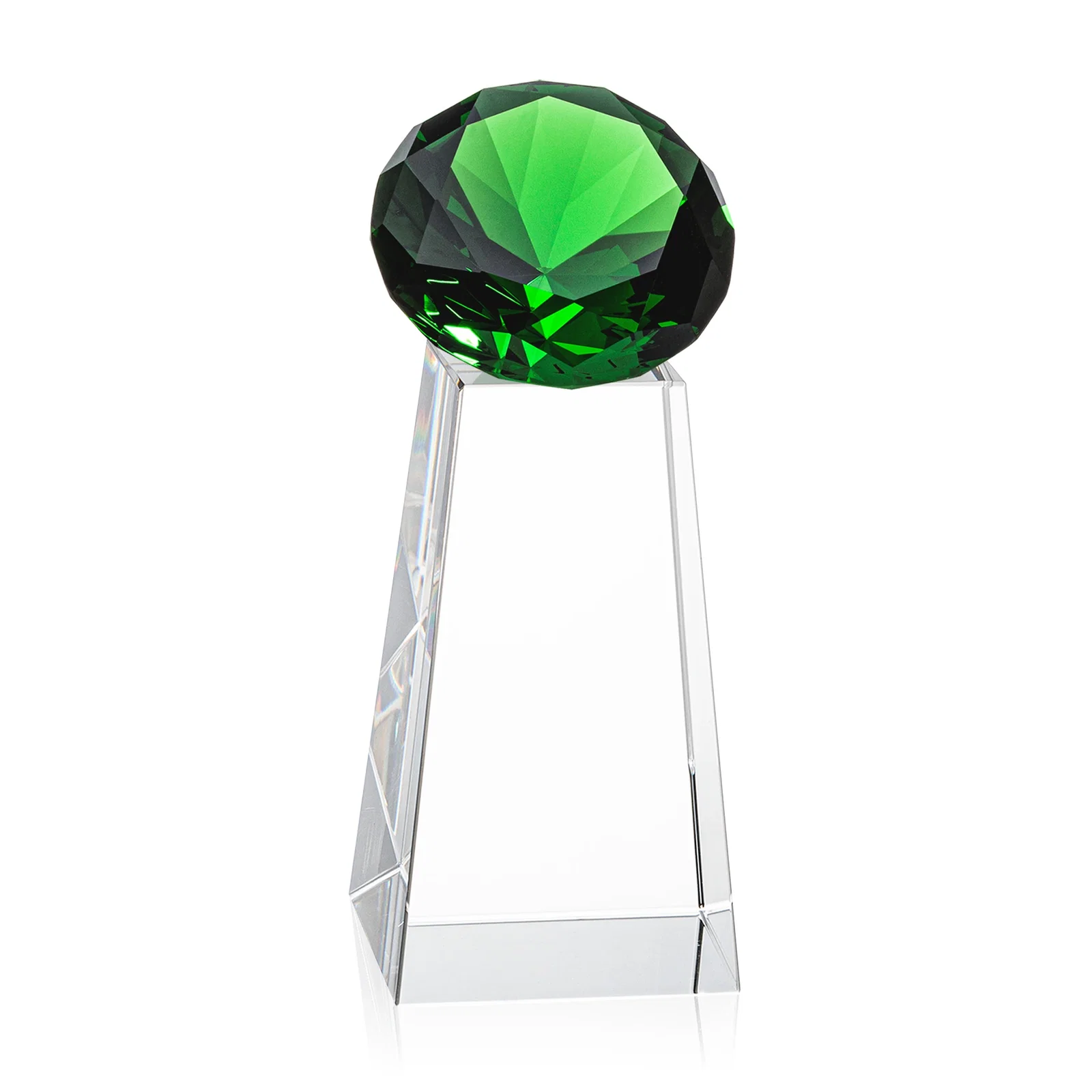 Promotional Optical Crystal Gemstone Award with Ten Accent Color Choices, with your logo for corporate award ceremonies