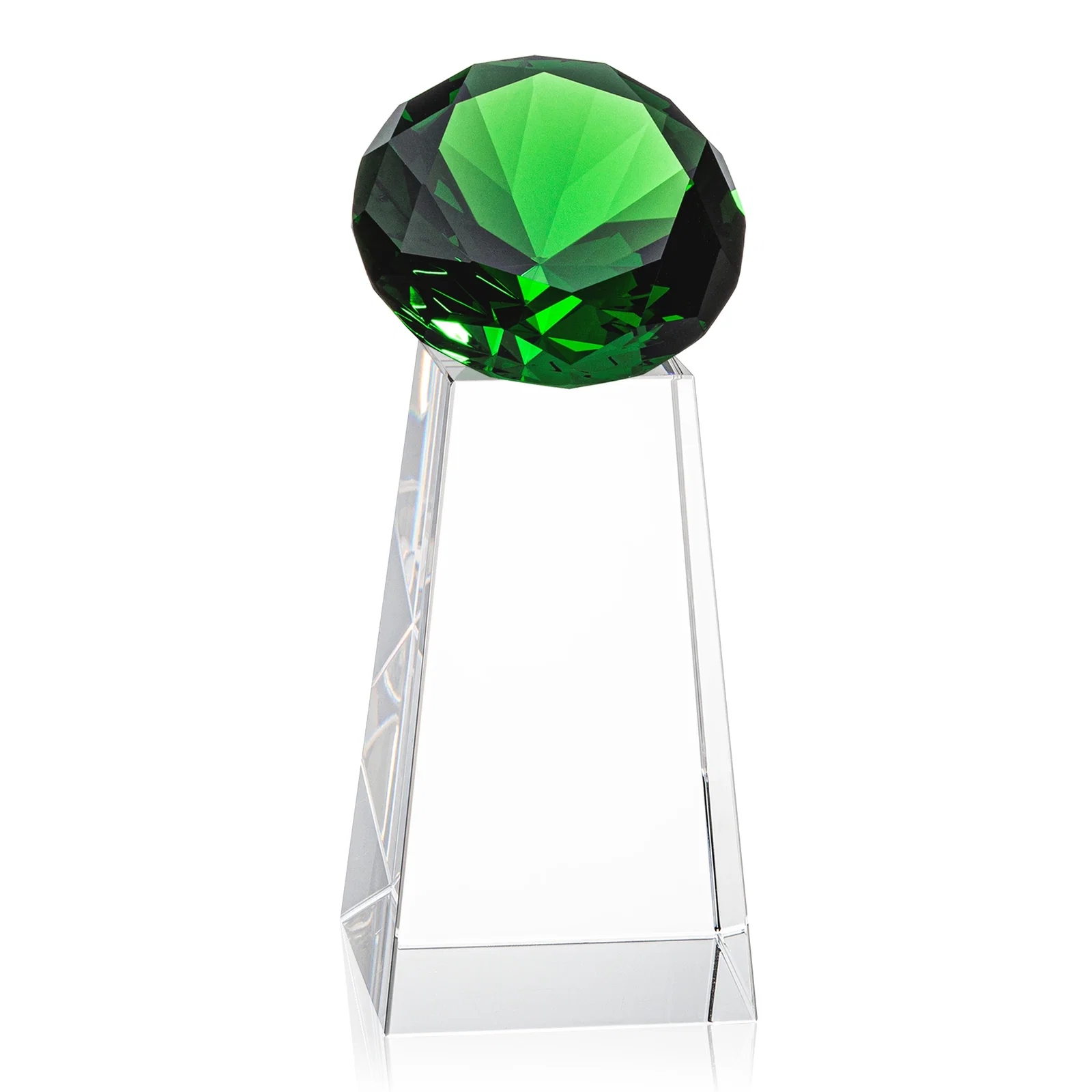 Promotional Optical Crystal Gemstone Award with Ten Accent Color Choices, with your logo for service anniversary gifts