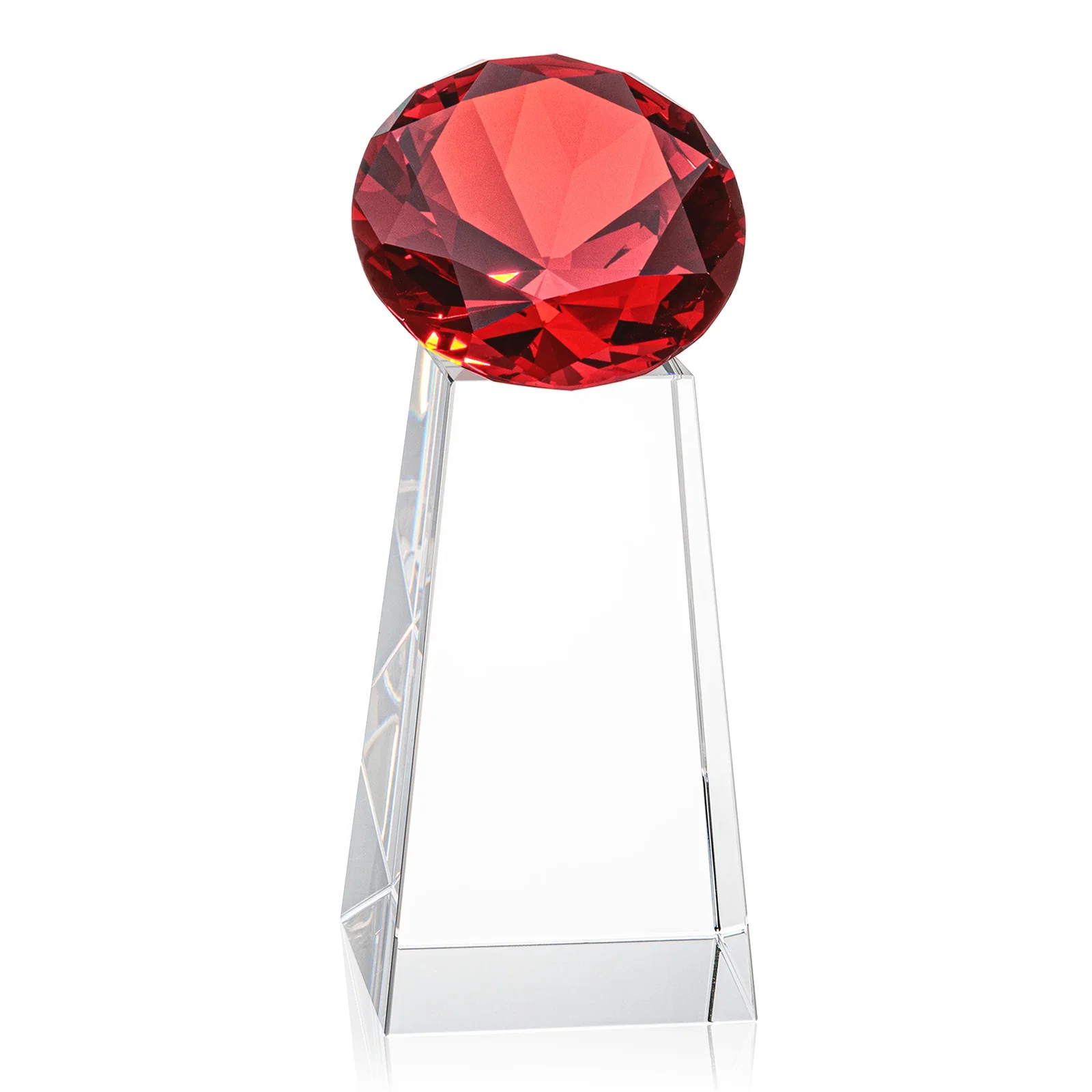 Promotional Optical Crystal Gemstone Award with Ten Accent Color Choices, with your logo for team milestone celebrations