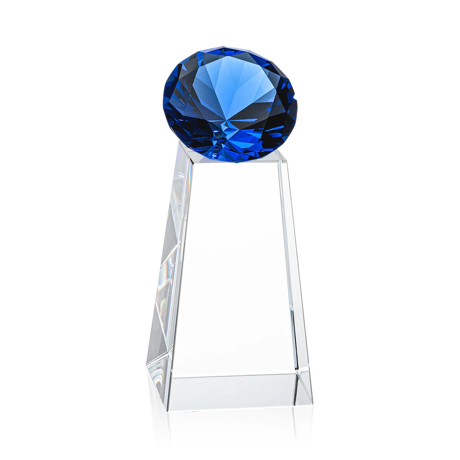 Promotional Optical Crystal Gemstone Award with Ten Accent Color Choices, with your logo for donor appreciation