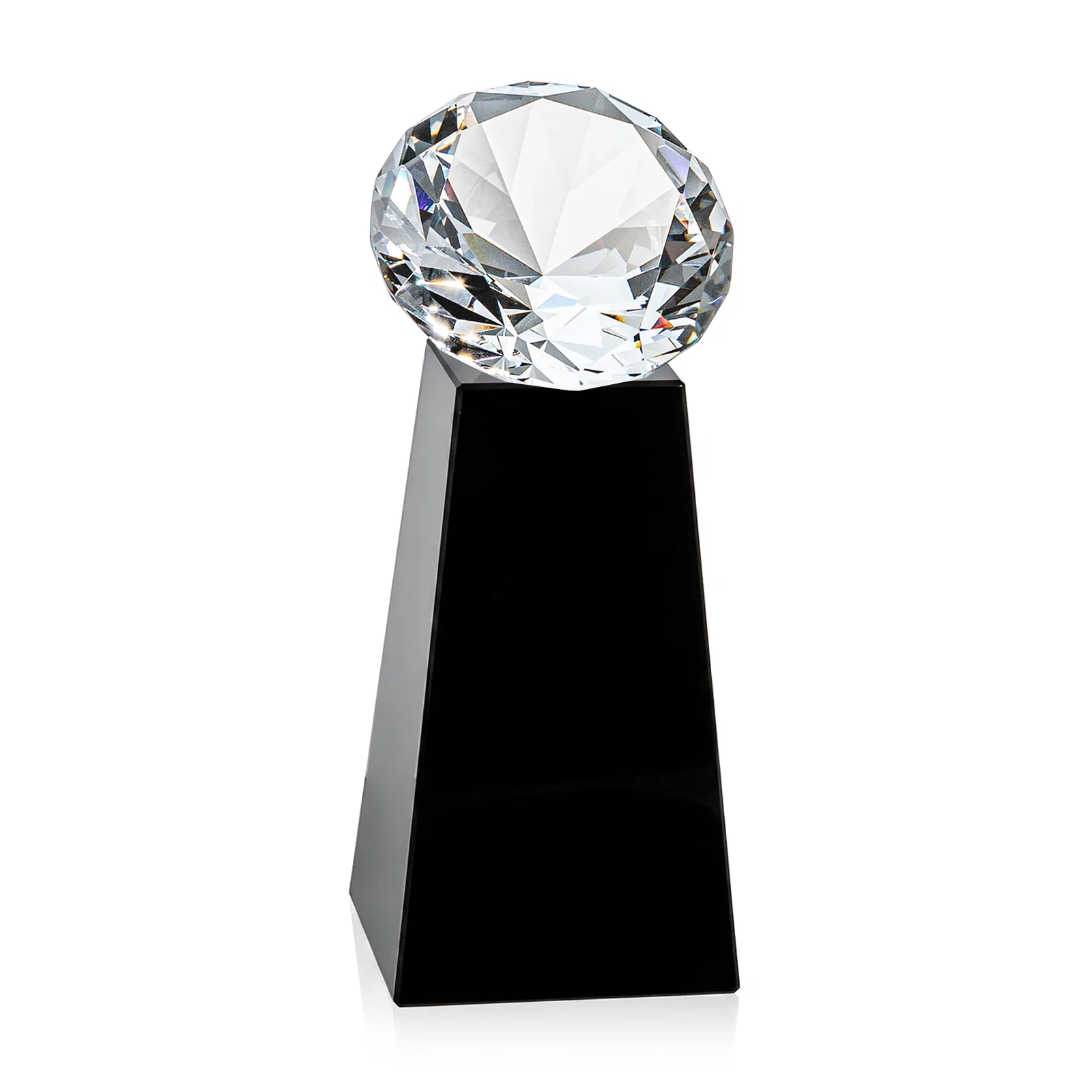 Promotional Optical Crystal Gemstone Award with Ten Accent Color Choices, with your logo for dealer and partner awards
