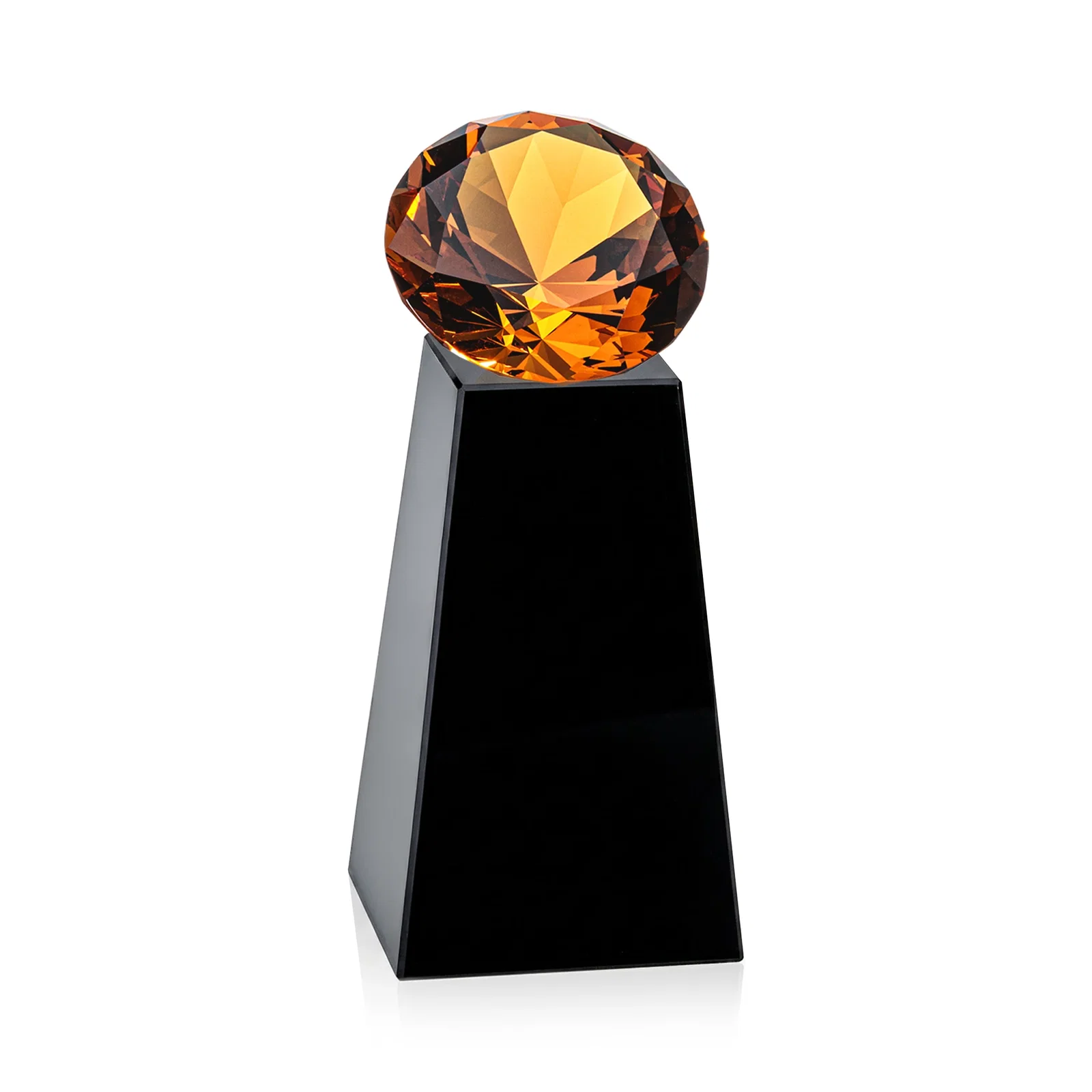 Branded Optical Crystal Gemstone Award with Ten Accent Color Choices, with your logo for employee recognition