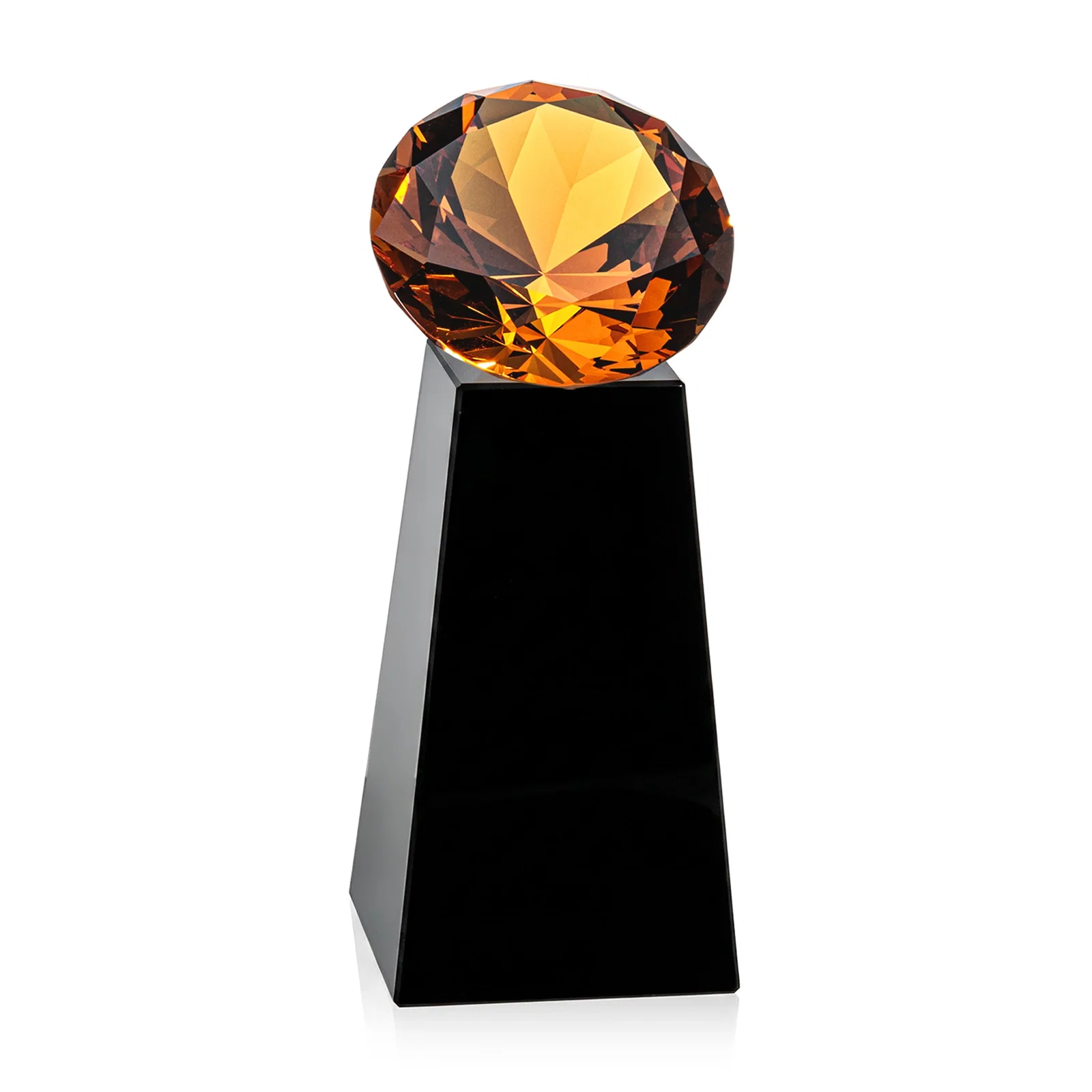 Branded Optical Crystal Gemstone Award with Ten Accent Color Choices, with your logo for corporate award ceremonies
