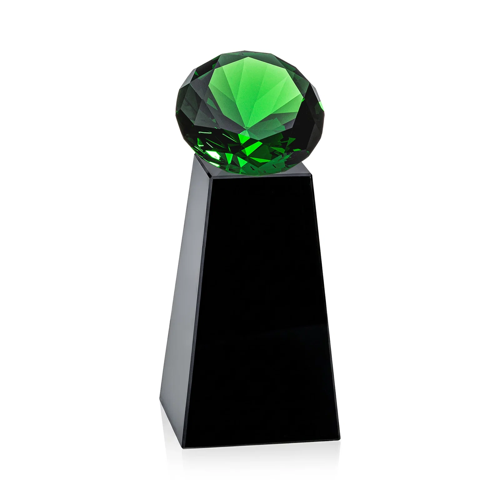 Branded Optical Crystal Gemstone Award with Ten Accent Color Choices, with your logo for sales achievement awards
