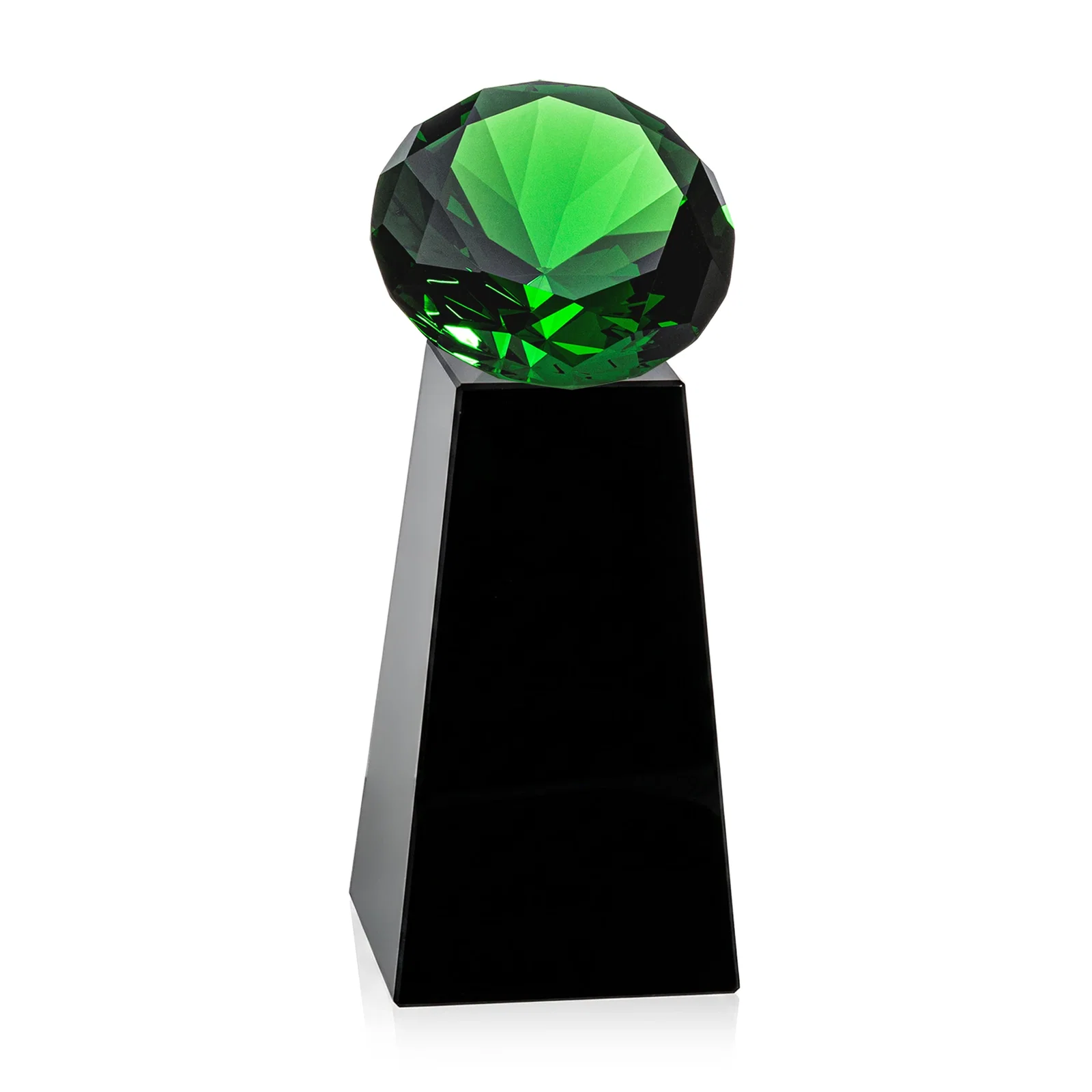 Branded Optical Crystal Gemstone Award with Ten Accent Color Choices, with your logo for retirement presentations