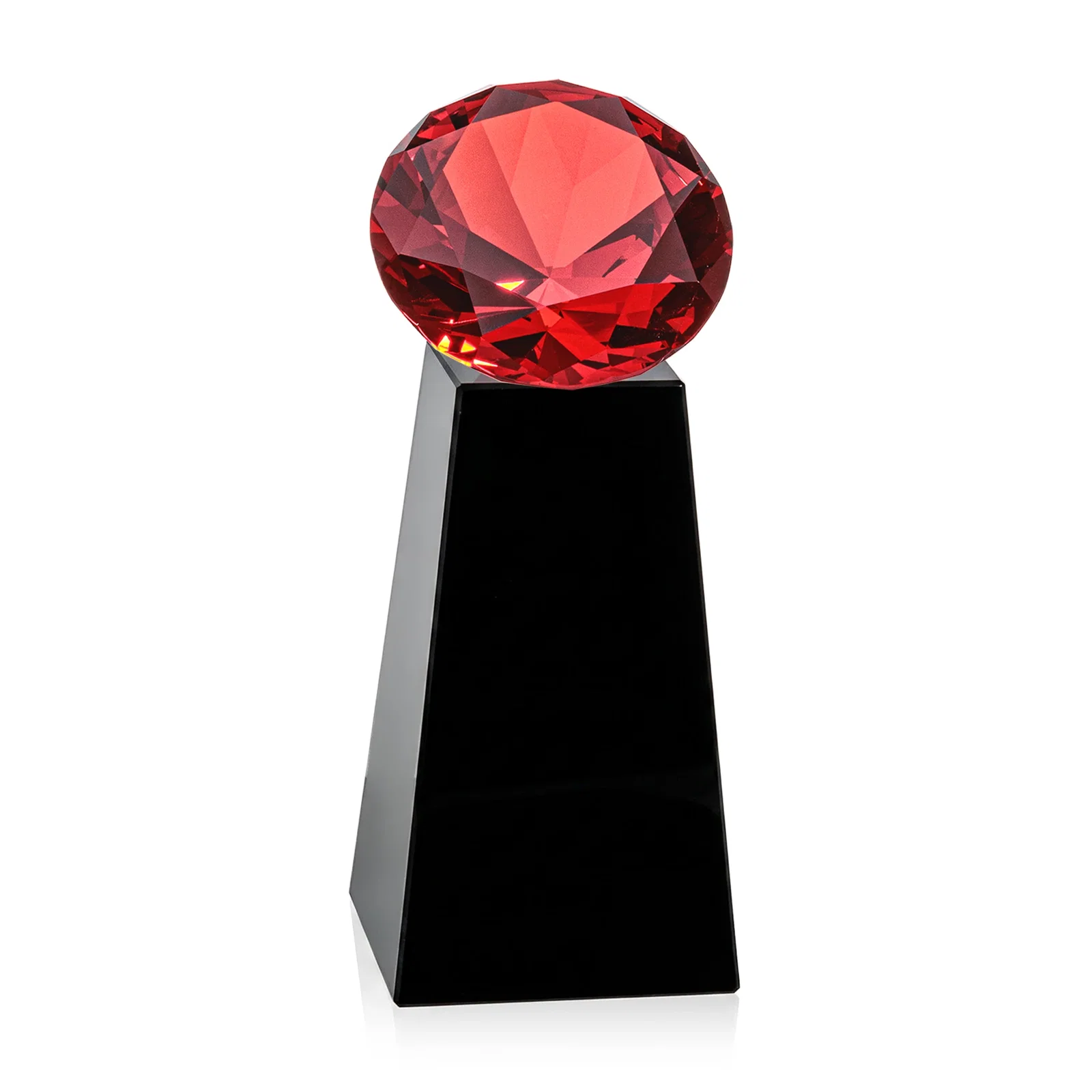Branded Optical Crystal Gemstone Award with Ten Accent Color Choices, with your logo for graduation ceremonies
