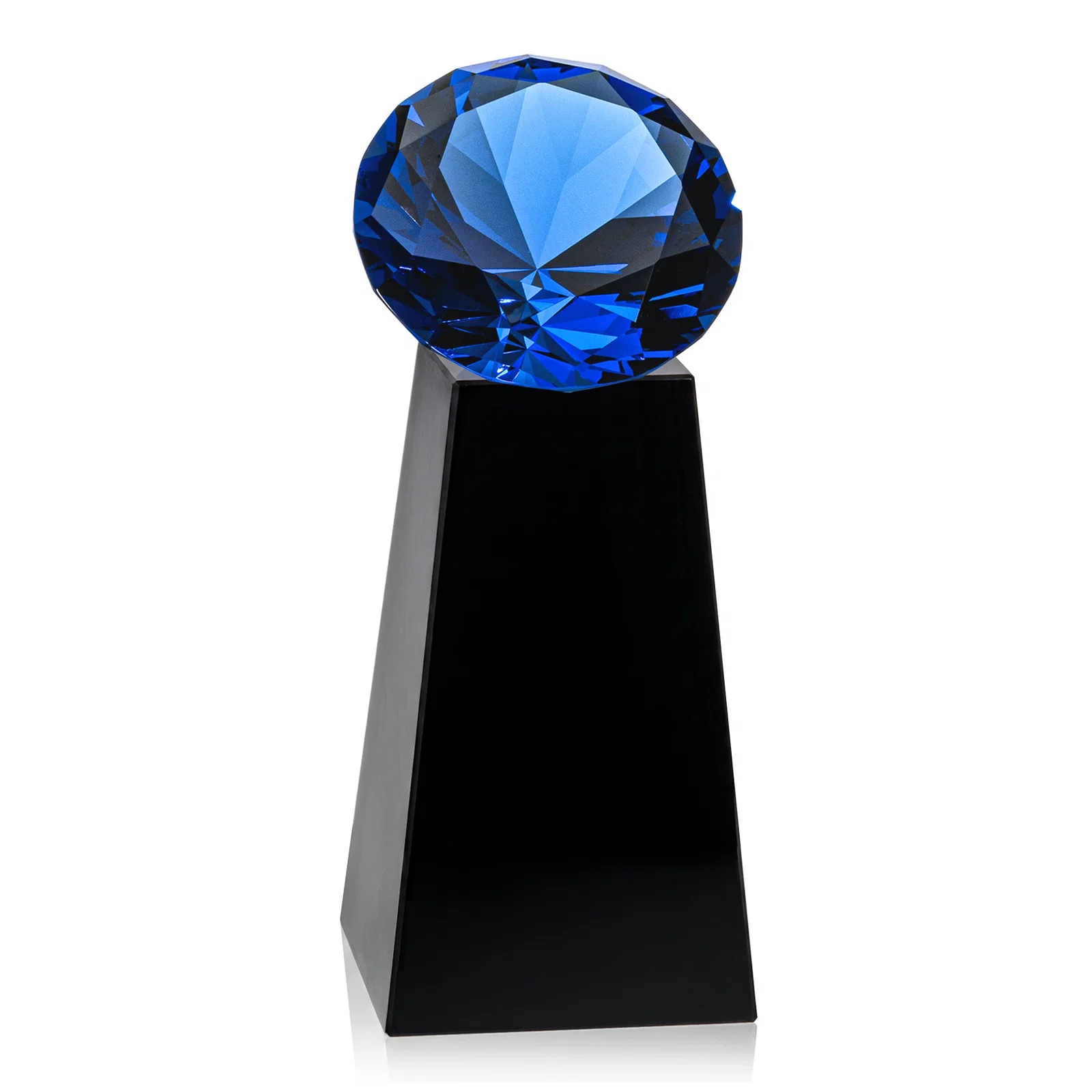 Branded Optical Crystal Gemstone Award with Ten Accent Color Choices, with your logo for company anniversary events