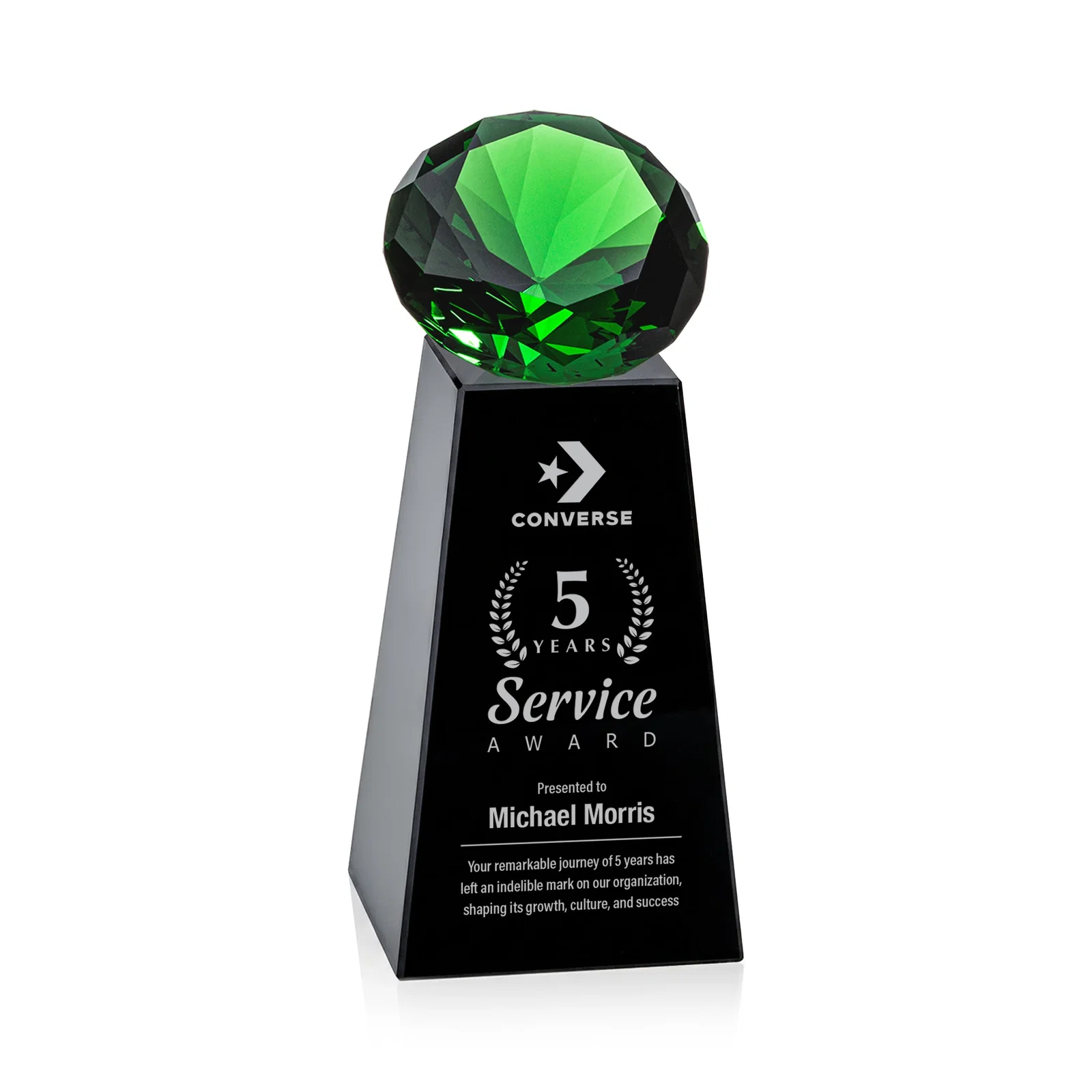 Customized Optical Crystal Gemstone Award with Ten Accent Color Choices for sales achievement awards