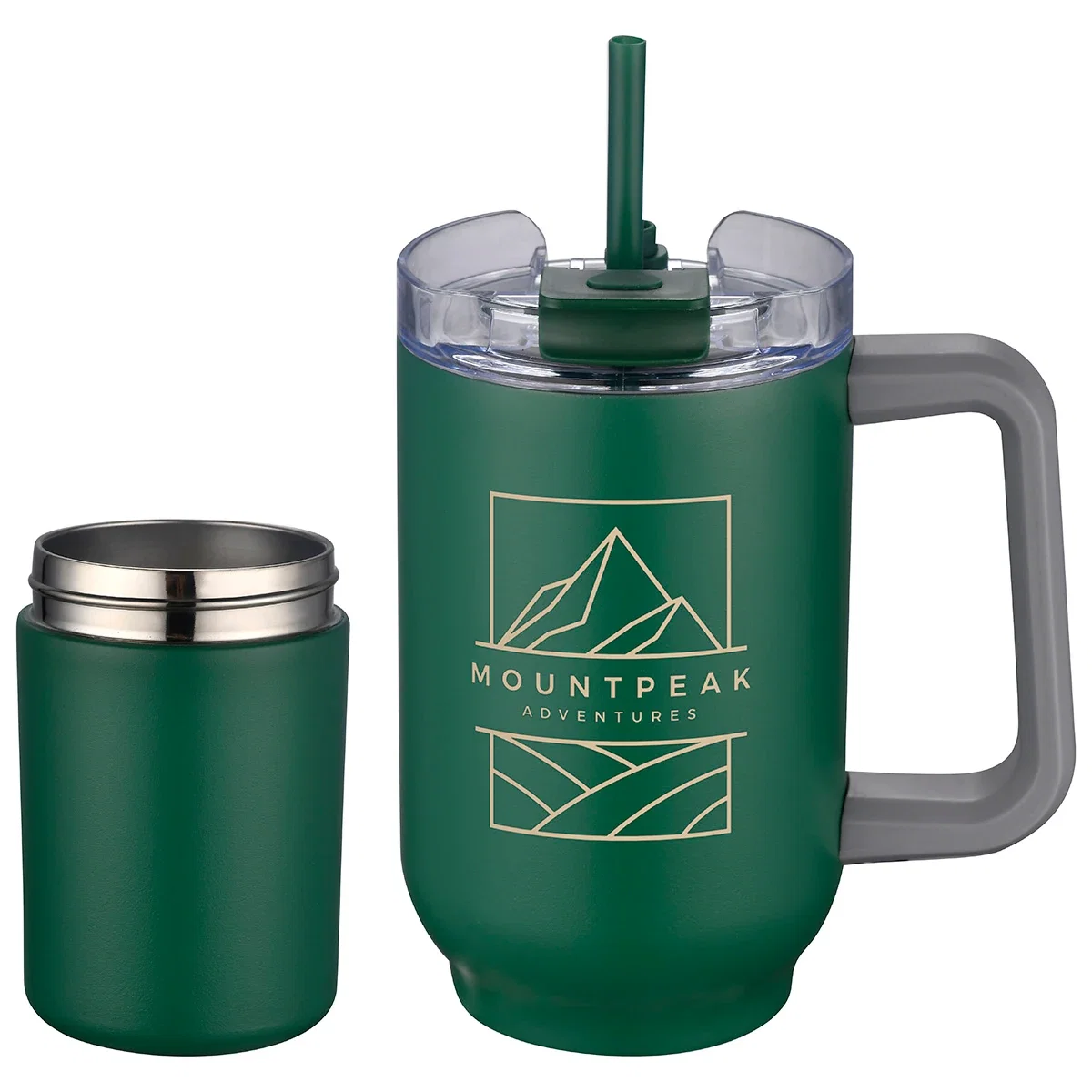 Novo Combo 20 oz used as a can cooler, promotional detail