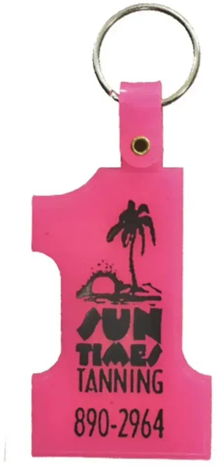 Customizable Number One Shaped Key Tag — view 3