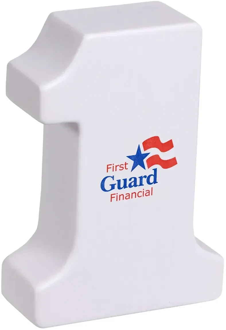 Custom number one-shaped promotional stress reliever squeeze toy for branded championship handouts