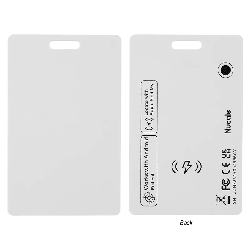 Back of the tag with a flat surface for artwork