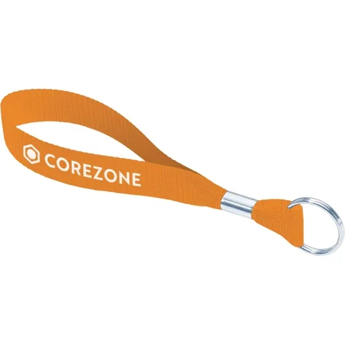 Nylon web wristlet keychain strap color option, 3/4-inch promotional key strap