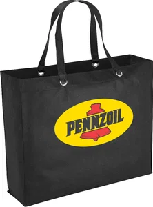 Oak Non-Woven Shopper Tote with Grommet-Reinforced Handles