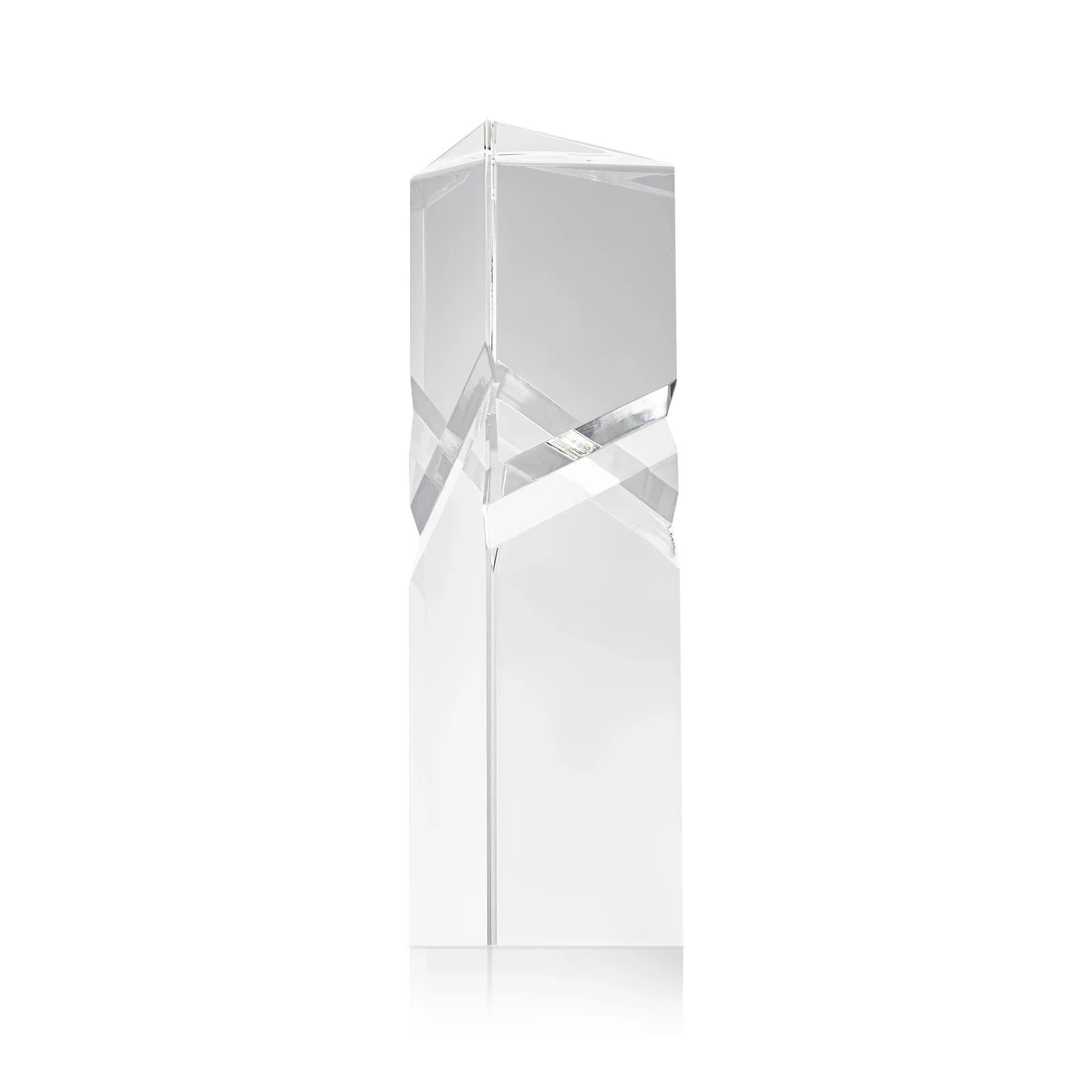Custom Optical Crystal Faceted Pyramid Award for volunteer appreciation