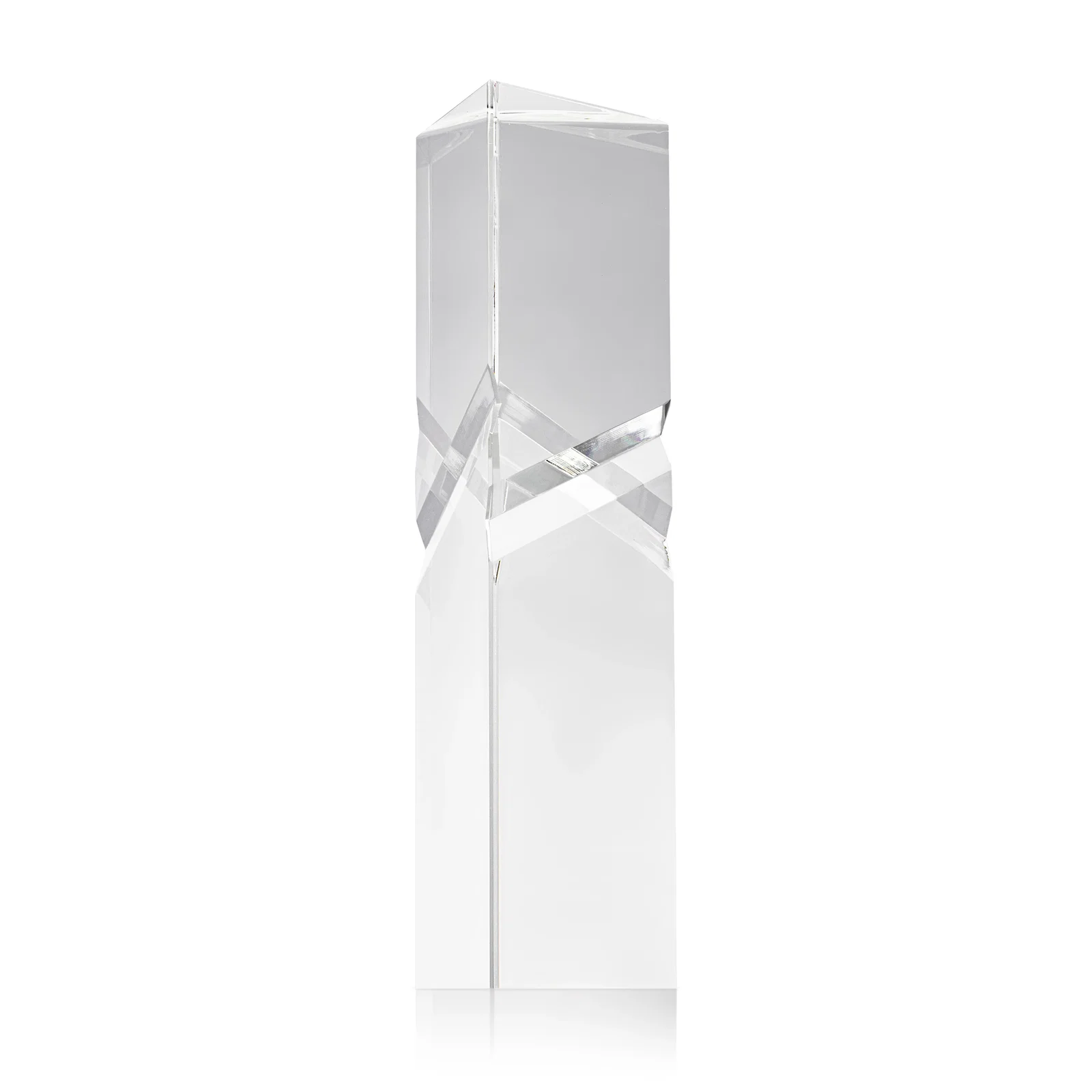 Custom Optical Crystal Faceted Pyramid Award for dealer and partner awards