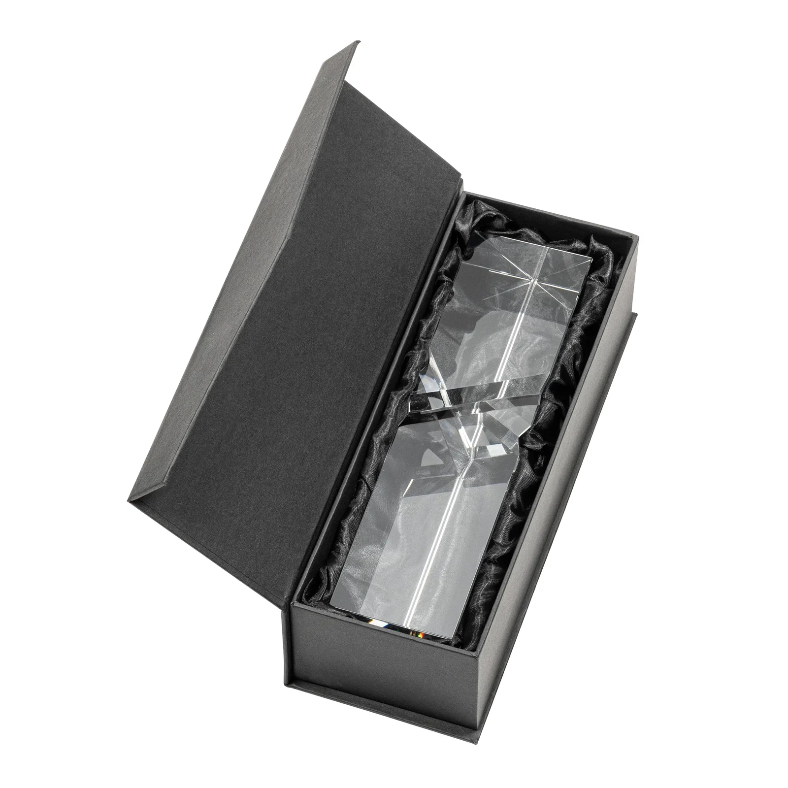 Custom Optical Crystal Faceted Pyramid Award for retirement presentations