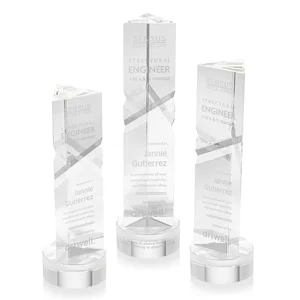 Optical Crystal Pyramid Award with Deep Interchanging Facets