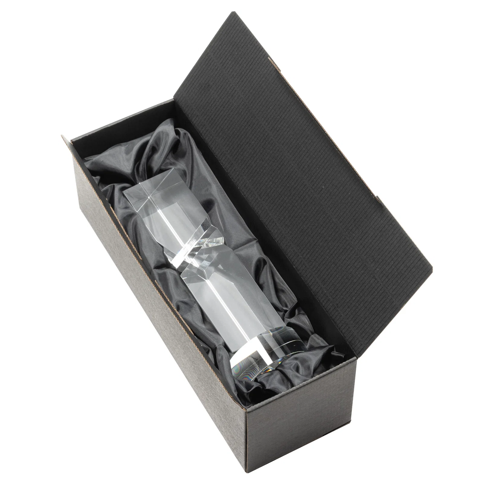 Custom Optical Crystal Pyramid Award with Deep Interchanging Facets for safety achievement programs