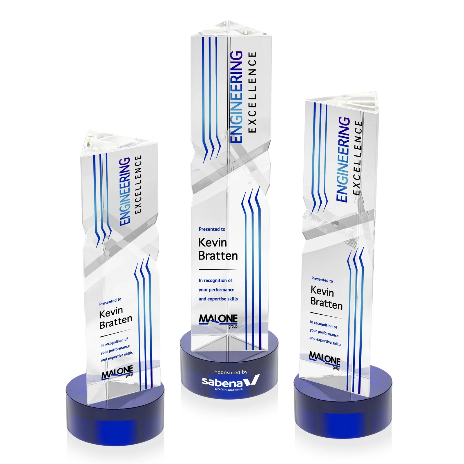 Promotional Optical Crystal Pyramid Award with Deep Interchanging Facets for team milestone celebrations