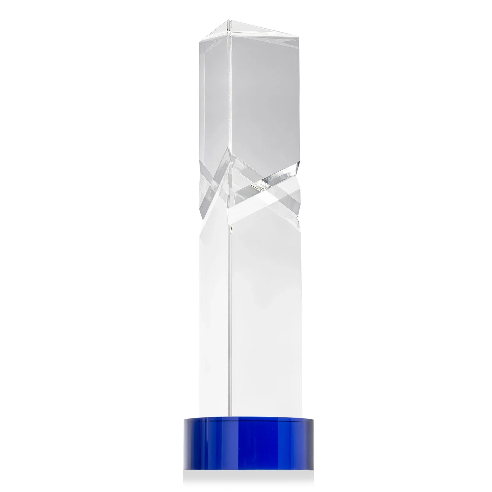 Branded Optical Crystal Pyramid Award with Deep Interchanging Facets for safety achievement programs