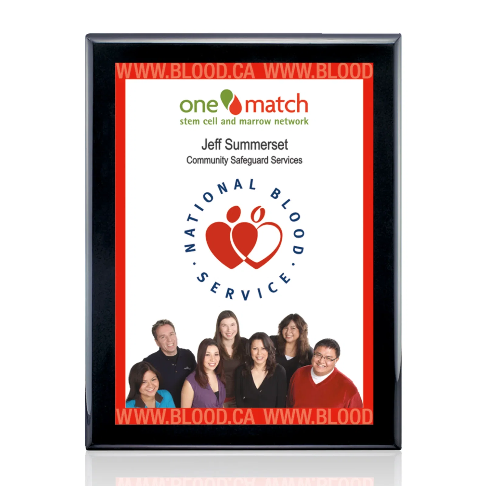 Custom Full Color Sublimated Plate Plaque on Piano Finish for volunteer appreciation