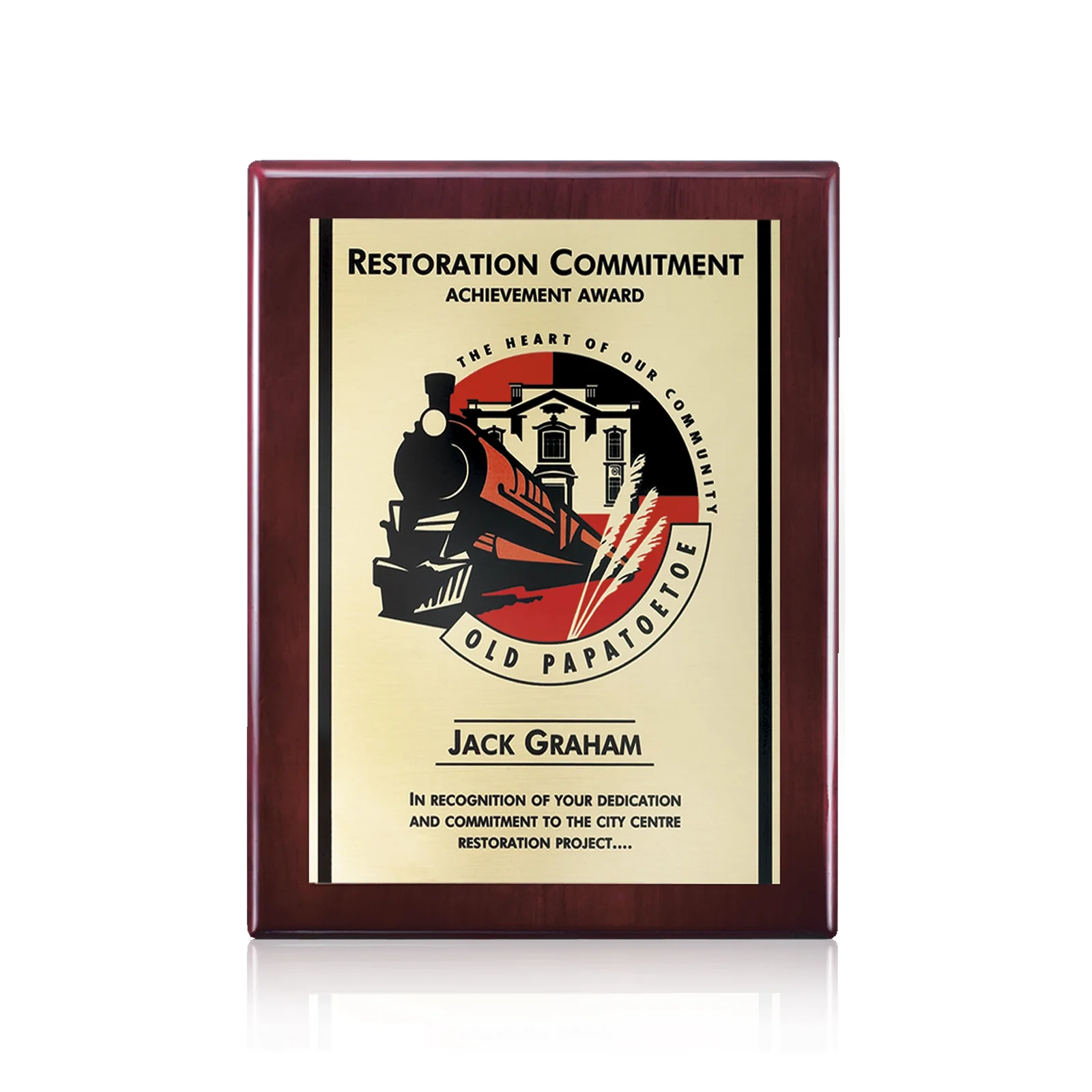 Personalized Full Color Sublimated Plate Plaque on Piano Finish for corporate award ceremonies