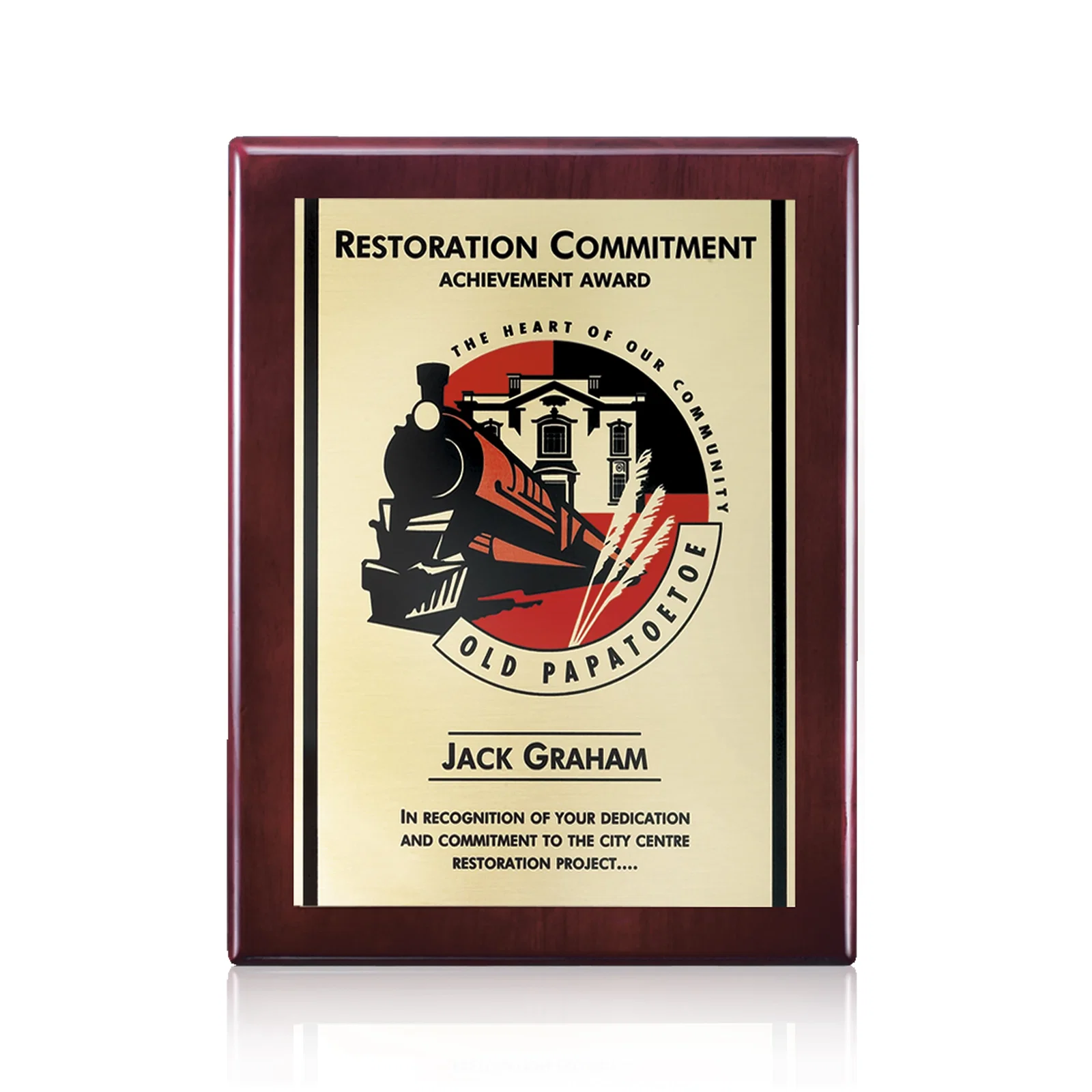 Personalized Full Color Sublimated Plate Plaque on Piano Finish for service anniversary gifts