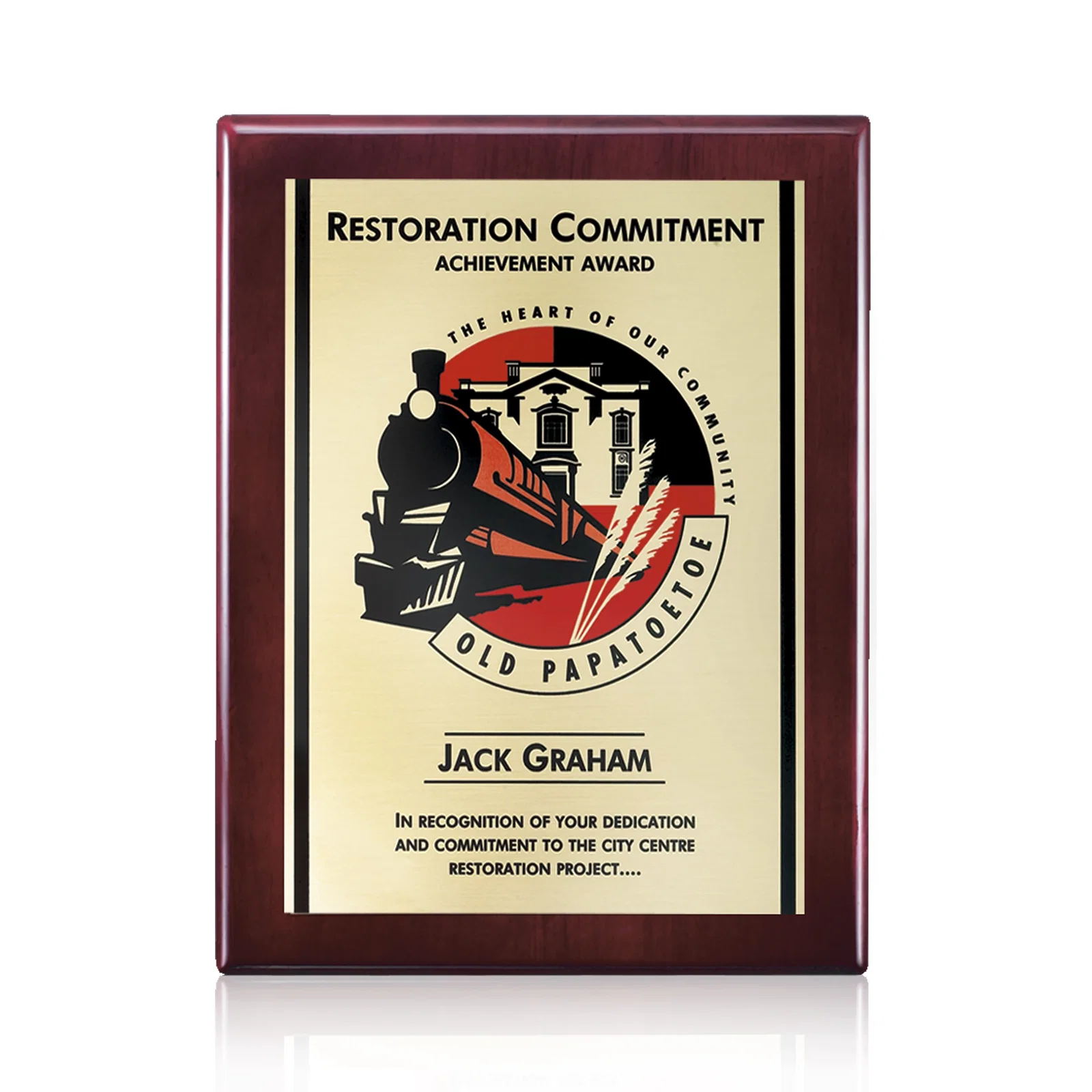 Personalized Full Color Sublimated Plate Plaque on Piano Finish for sales achievement awards