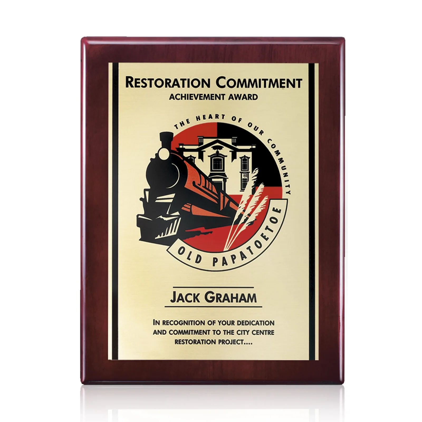 Personalized Full Color Sublimated Plate Plaque on Piano Finish for retirement presentations