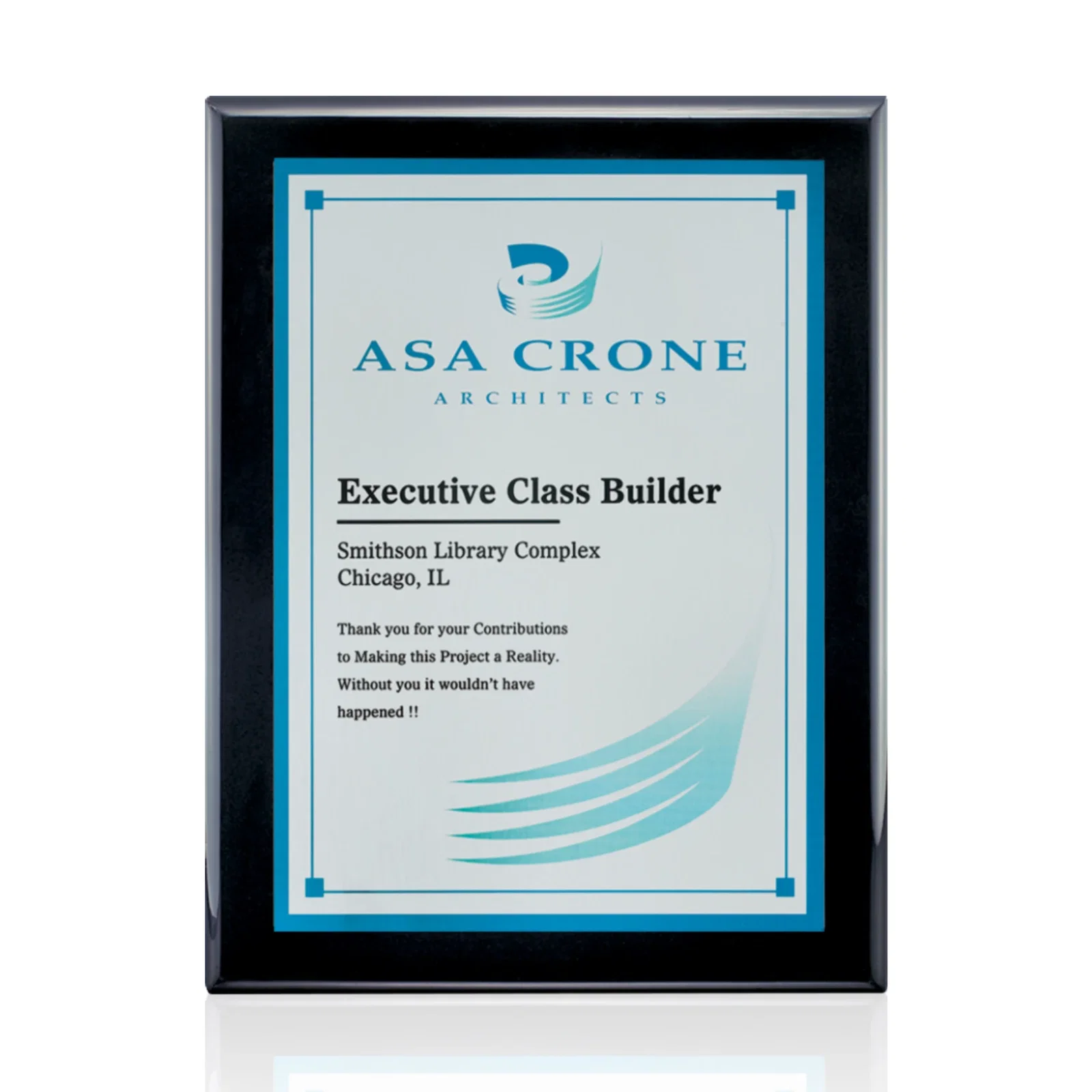 Custom Full Color Sublimated Plate Plaque on Piano Finish for corporate award ceremonies
