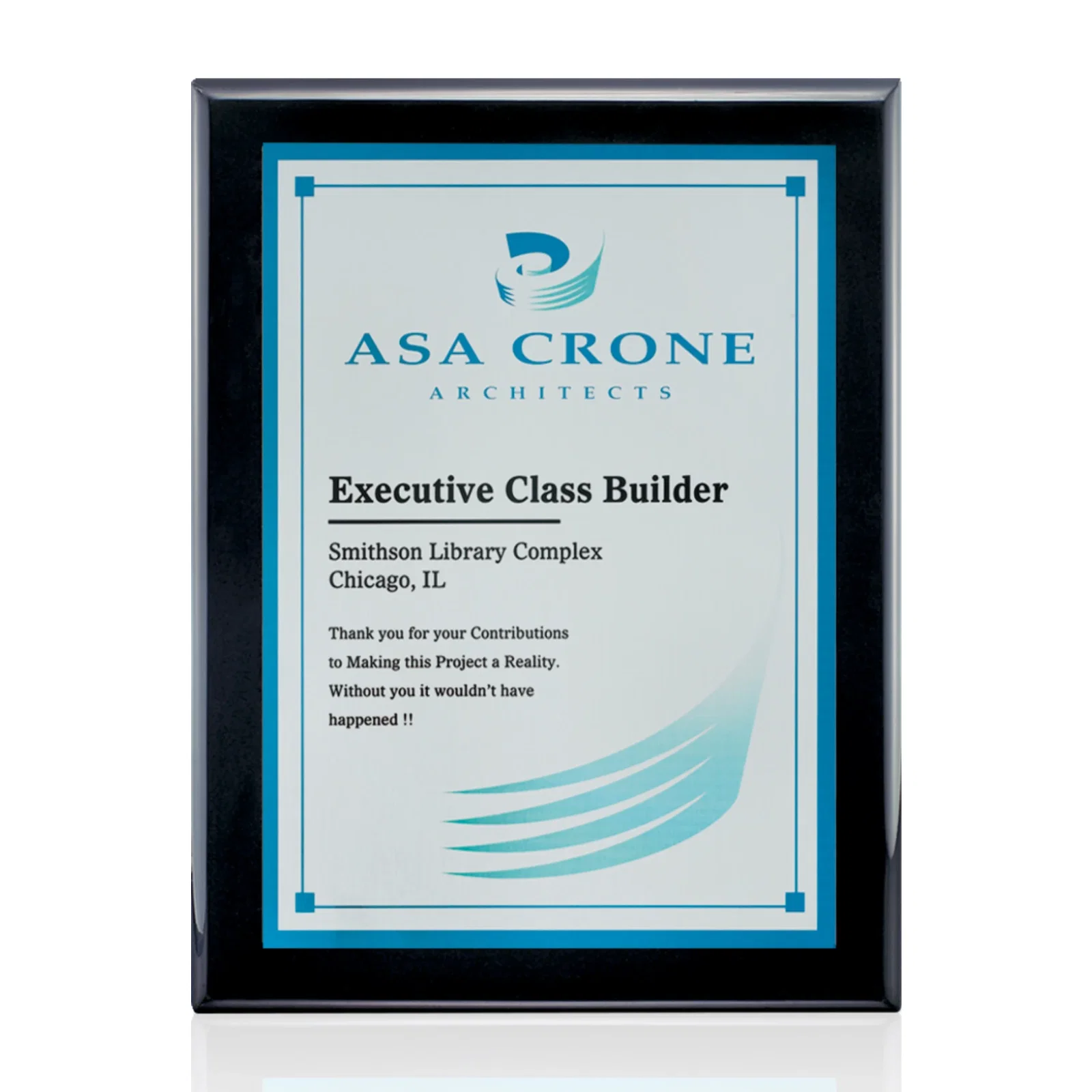 Custom Full Color Sublimated Plate Plaque on Piano Finish for sales achievement awards