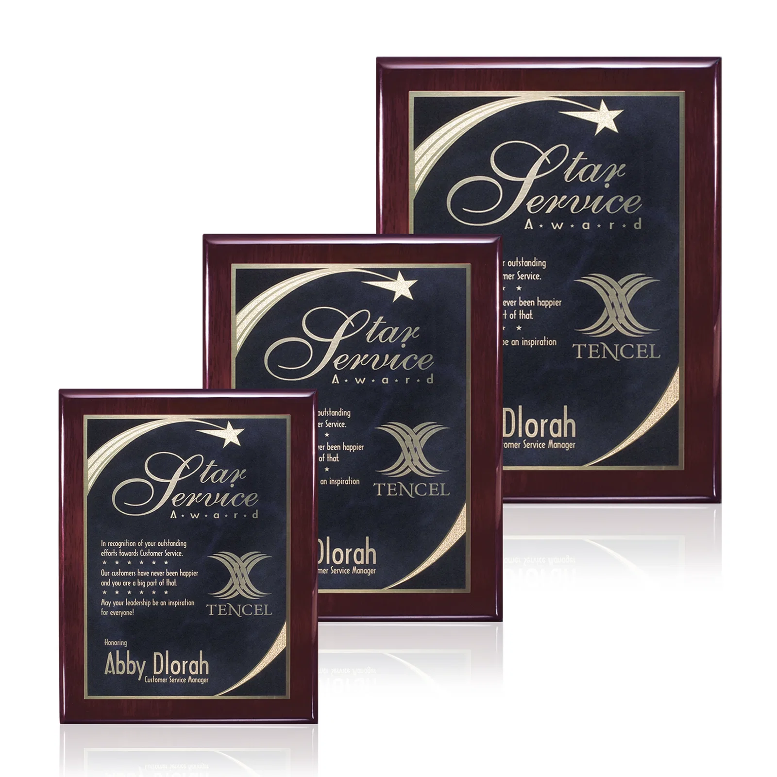 Custom Black Piano Finish Plaque with Gold Accent Plate for retirement presentations